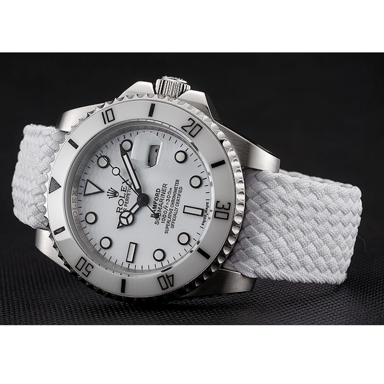 Best AAA Replica Sites 1453867 Bamford Bracelet Dial White White Rolex Fabric Submariner 0814